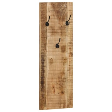 Cuier haine de perete, 2 buc., lemn masiv de mango 36x110x3 cm - Img 2