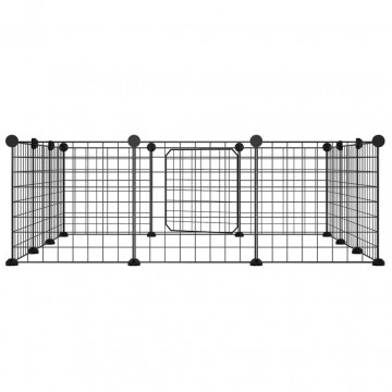 Cușcă animale de companie cu ușă 12 panouri negru 35x35 cm oțel - Img 8