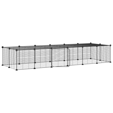 Cușcă animale de companie cu ușă 28 panouri negru 35x35 cm oțel - Img 2
