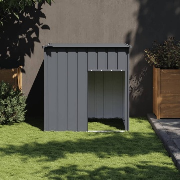 Cușcă câine cu acoperiș antracit 110x103x109 cm oțel galvanizat - Img 1