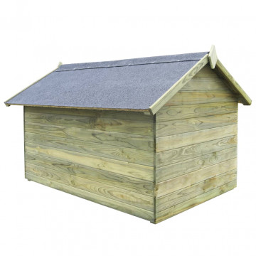 Cușcă câine de grădină, acoperiș detașabil, lemn pin tratat - Img 3