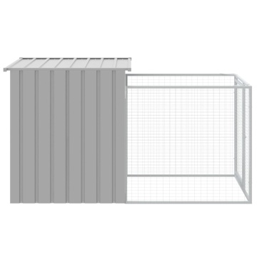 Cușcă de câine & țarc gri deschis 110x201x110cm oțel galvanizat - Img 4