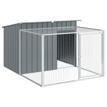 Cușcă de câini cu țarc, antracit 153x194x110 cm oțel galvanizat - Img 2