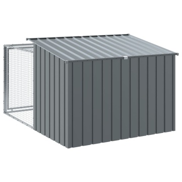 Cușcă de câini cu țarc, antracit 153x194x110 cm oțel galvanizat - Img 7