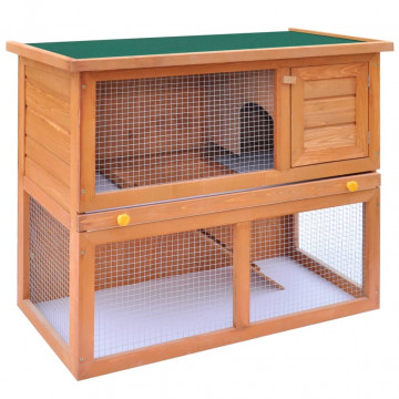 Cușcă de exterior iepuri cușcă adăpost animale mici, 1 ușă, lemn - Img 1
