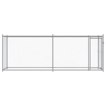 Cușcă pentru câini cu ușă, gri, 4x2x1,5 m, oțel galvanizat - Img 4