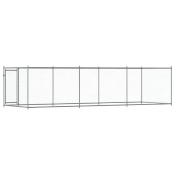 Cușcă pentru câini cu ușă, gri, 6x2x1,5 m, oțel galvanizat - Img 5