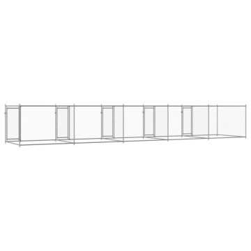 Cușcă pentru câini cu uși, gri, 10x2x1,5 m, oțel galvanizat - Img 5