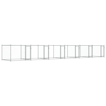 Cușcă pentru câini cu uși, gri, 12x2x1,5 m, oțel galvanizat - Img 2