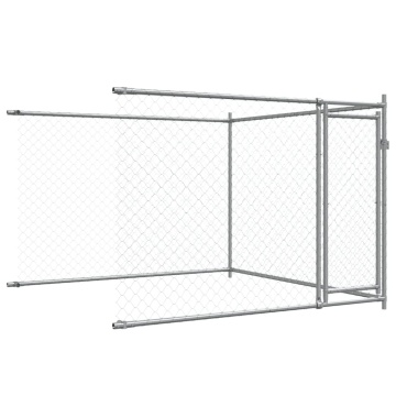 Cușcă pentru câini cu uși, gri, 6x2x1,5 m, oțel galvanizat - Img 7