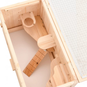 Cușcă pentru hamsteri, 60x30x35 cm, lemn masiv de brad - Img 6