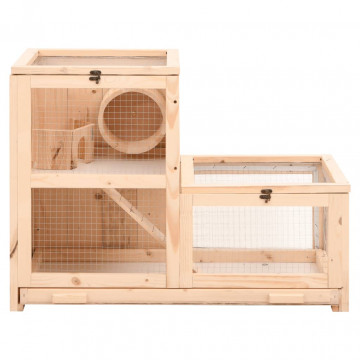 Cușcă pentru hamsteri, 81x40x60 cm, lemn masiv de brad - Img 4