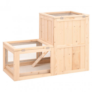 Cușcă pentru hamsteri, 81x40x60 cm, lemn masiv de brad - Img 5