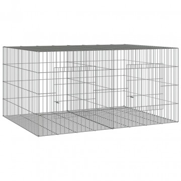 Cușcă pentru iepuri, 2 panouri, 110x79x54 cm, fier galvanizat - Img 1