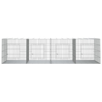 Cușcă pentru iepuri, 4 panouri, 217x79x54 cm, fier galvanizat - Img 3