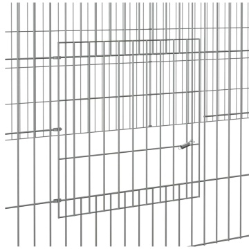 Cușcă pentru iepuri, 4 panouri, 325x109x54 cm, fier galvanizat - Img 5