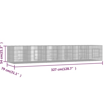 Cușcă pentru iepuri, 6 panouri, 327x79x54 cm, fier galvanizat - Img 6