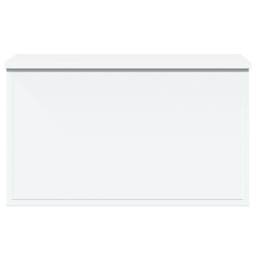 Cutie de depozitare, alb, 60x35x35 cm, lemn prelucrat - Img 4