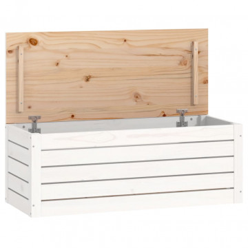 Cutie de depozitare, alb, 89x36,5x33 cm, lemn masiv de pin - Img 2