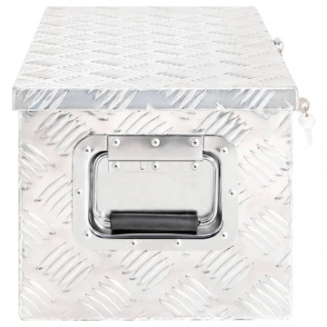 Cutie de depozitare, argintiu, 70x31x27 cm, aluminiu - Img 3