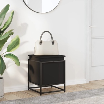 Cutie de depozitare cu capac negru 40x40x51,5 cm lemn prelucrat - Img 3