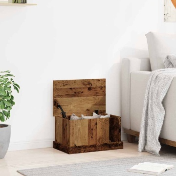 Cutie de depozitare lemn vechi 30x50x28 cm lemn prelucrat - Img 3