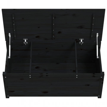 Cutie de depozitare, negru, 110x50x45,5 cm, lemn masiv de pin - Img 7