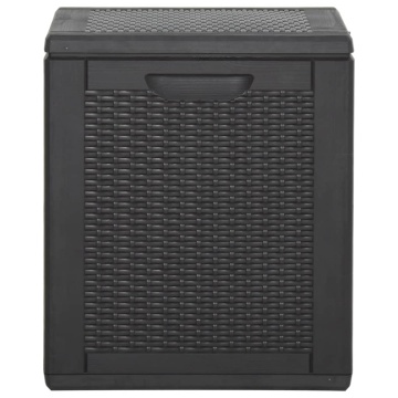 Cutie de depozitare pentru grădină, negru, 90L, PP ratan - Img 4