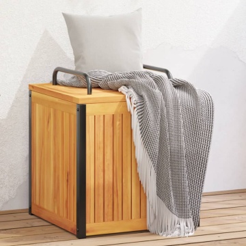 Cutie de perne de exterior 45x45x45/53cm lemn masiv acacia/oțel - Img 1