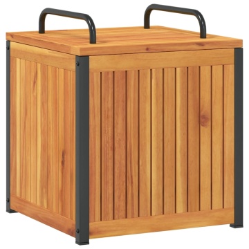 Cutie de perne de exterior 45x45x45/53cm lemn masiv acacia/oțel - Img 2
