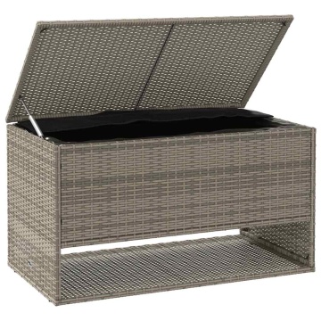 Cutie de perne de exterior gri 100x55x55,5 cm Poly Rattan - Img 3