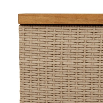 Cutie depozitare grădină bej 110x55x63 cm lemn acacia poliratan - Img 7