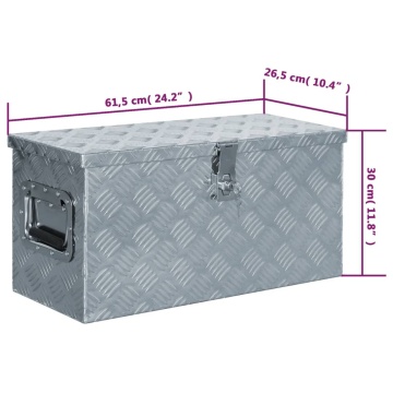 Cutie din aluminiu, 61,5 x 26,5 x 30 cm, argintiu - Img 6
