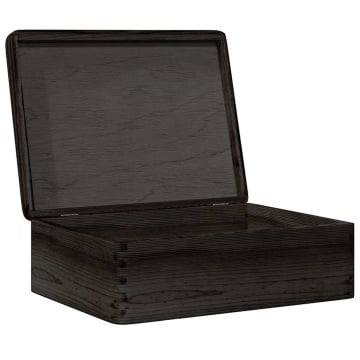 Cutie din lemn cu capac negru 40x30x13 cm lemn masiv de pin - Img 8