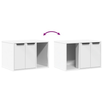 Cutie litieră pisici alb 60x40x40 cm lemn prelucrat - Img 7