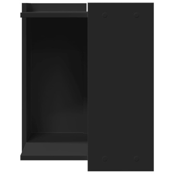 Cutie litieră pisici negru 42x42x51 cm lemn prelucrat - Img 4
