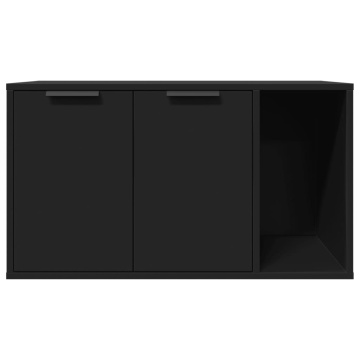 Cutie litieră pisici negru 80x50x45 cm lemn prelucrat - Img 8