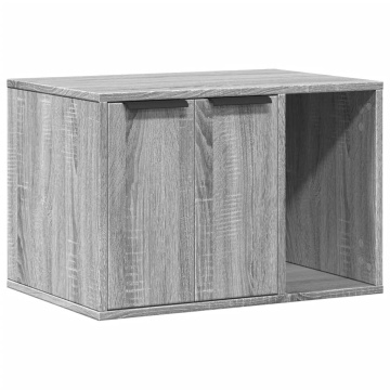 Cutie litieră pisici sonoma gri 60x40x40 cm lemn prelucrat - Img 2