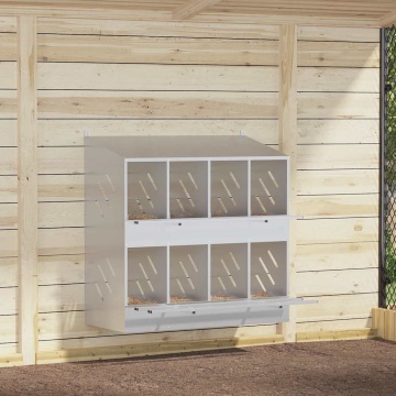 Cutie pentru pui cu 8 compartimente, metal argintiu galvanizat - Img 1