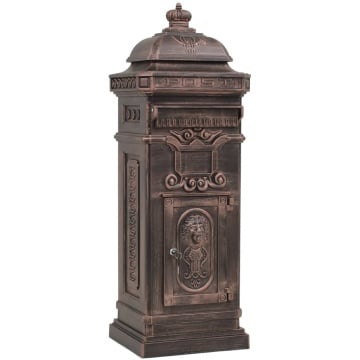 Cutie poștală stâlp, aluminiu, stil vintage, inoxidabil, bronz - Img 2