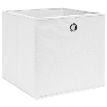 Cutii depozitare, 10 buc., alb, 28x28x28 cm, material nețesut - Img 2