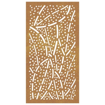 Decor perete de grădină 105x55 cm design frunze oțel Corten - Img 4