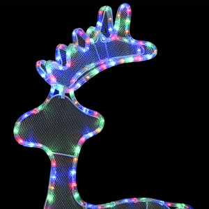 Decorațiune de Crăciun ren, cu plasă, 306 LED-uri, 60x24x89 cm - Img 8