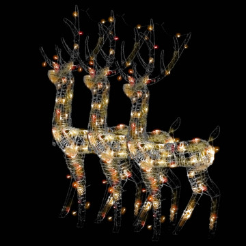 Decorațiuni ren de Crăciun, 3 buc., multicolor, 120 cm, acril - Img 2