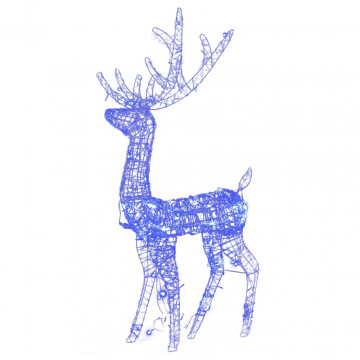 Decorațiuni reni de Crăciun, 3 buc., albastru, 120 cm, acril - Img 3