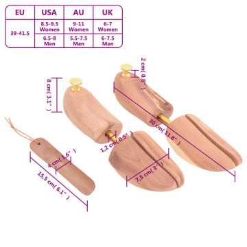 Dispozitiv lărgire pantofi cu încălțător EU 39-41,5, lemn cedru - Img 7