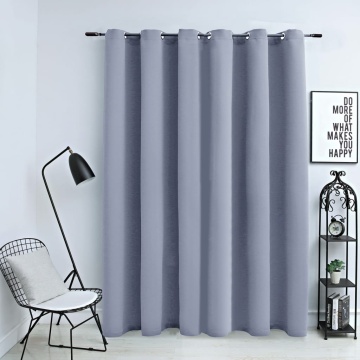 Draperie opacă cu inele metalice, gri, 290 x 245 cm - Img 1