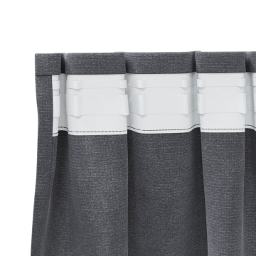 Draperii blackout cu bandă superioară 2 bucăți Gri deschis catifea - Img 4
