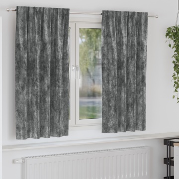 Draperii din Catifea 2 bucăți cu găici Gri 175x140 cm - Img 1