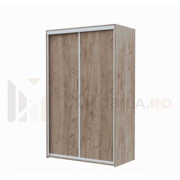 Dressing cu 2 Usi Glisante Stejar Auriu, H200x120x60cm, bara de Umerase si 5 Polite de Depozitare Pal 18 mm - Img 3